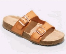 Cat Jack Kids' Drew Slip-On Footbed Sandals Cognac Double Strap Size 1