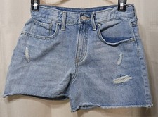 Old Navy youth high-rise cut-off distressed denim shorts blue size 14
