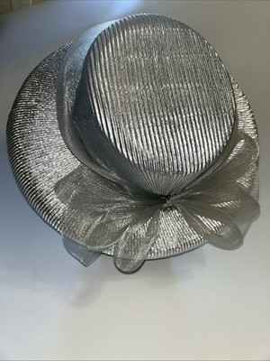 Women's Hat Silver/Gray Metallic Unbranded Dress Hat Church Derby | eBay