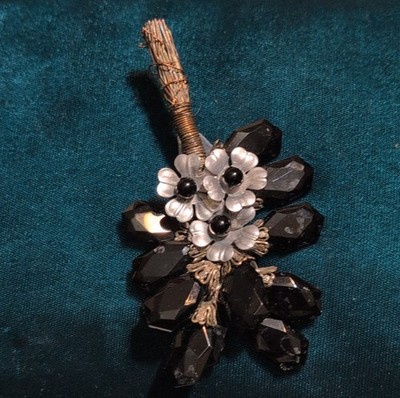 Miriam Haskell Exceptional RARE Early Huge Whimsical Glass Floral Bouquet!!! B17