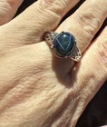 Vintage Estate Find Blue Star Sapphire Sterling Silver 925 Ring Sz 9.5