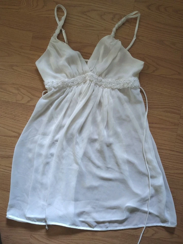 In Bloom Jonquil Babydoll Camisón Camisón Bata Conjunto Pequeño Cuentas Nupcial Transparente Foto 2 de 4