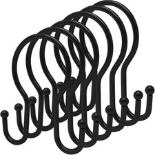 Double Shower Curtain Hooks Rings,24 Pcs Rustproof Metal Shower Hooks for Shower