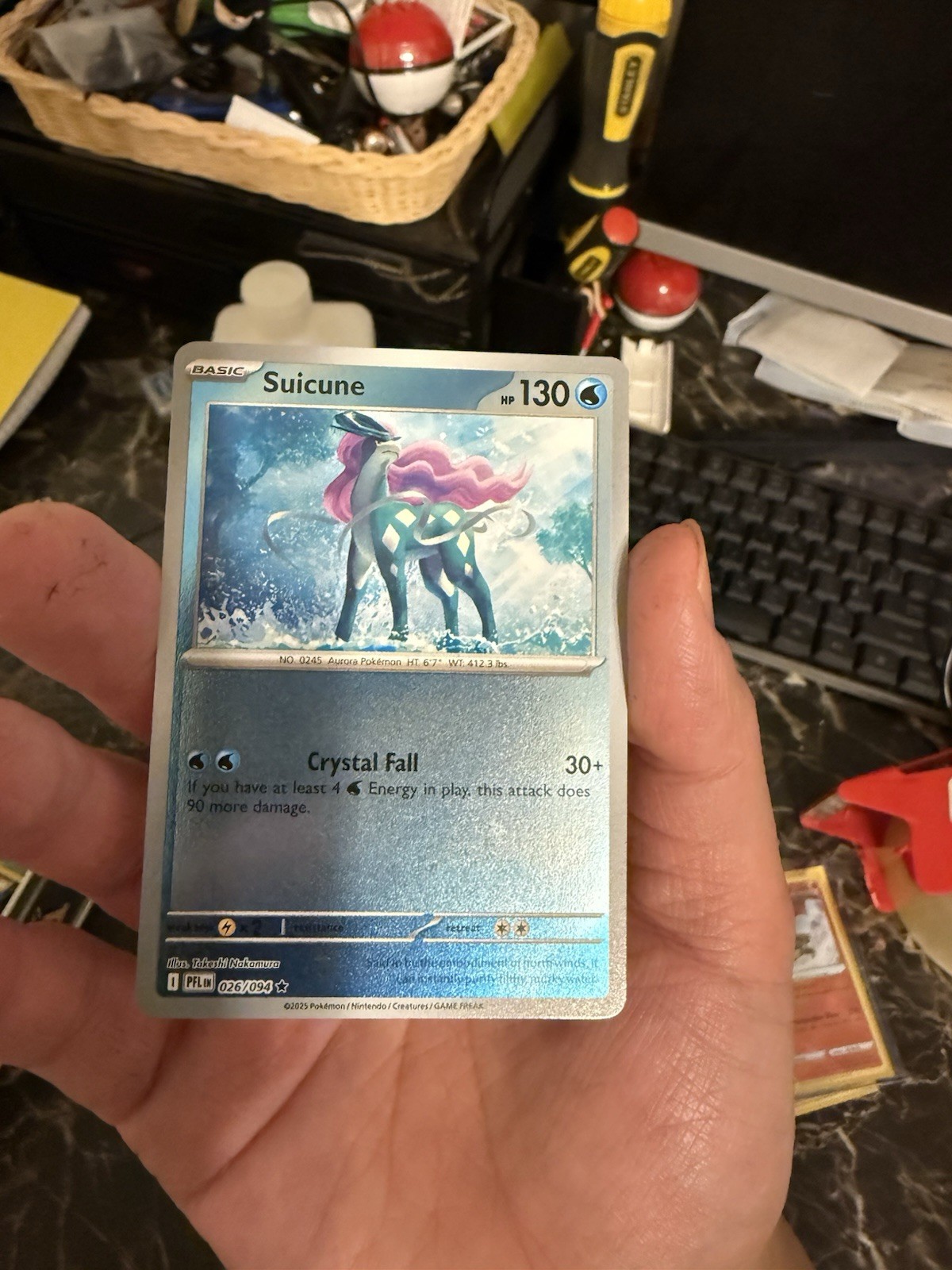 Suicune 026/094 (Reverse Holo) ME02 Phantasmal Flames PFL - Pokemon NM