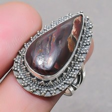 Crazy Lace Agate Gemstone Handmade Unique Gift Jewelry Vintage Ring 7.75" SR 917