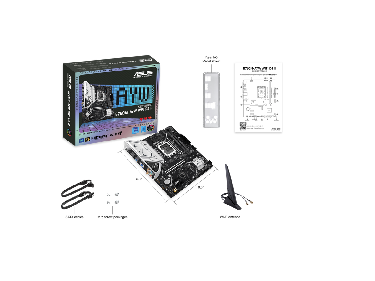 ASUS B760M-AYW WIFI D4 II LGA 1700 Intel B760 Micro ATX