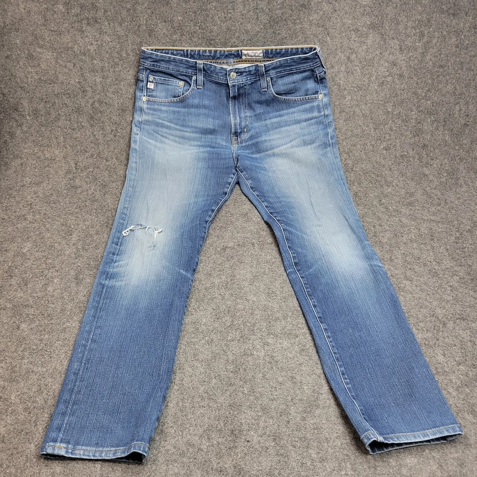 AG Adriano Goldschmied 牛仔裤男式 34R 蓝色牛仔 360 The Tellis 现代修身版型 — 第 2/4 张图片