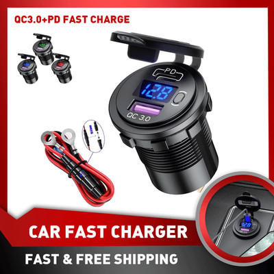 2025 Super Fast Charger QC+PD 3.0 USB For Android Phone Charger Fast Charge Blue