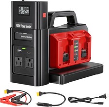 500W Power Inverter for Milwaukee 18V Battery 4-Port DC 18V to AC 120V Converter