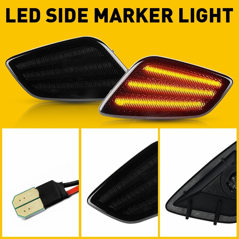 4/8X SMOKED LED Bumper Signal + Side Marker Light IP67 For 97-06 Jeep Wrangler T thumbnail 9