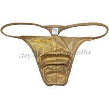 JAXFSTK Thong Men's Brief Underwear Open Sides Enhance Pouch Male Bikini Glitter