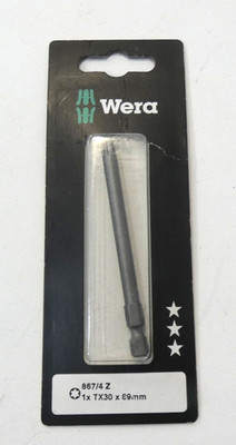 Wera | 05073530001 | Torx Bit | TX 30 | 867/4 Z | 1/4 '' | Length 89mm | New