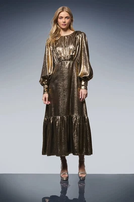 Oasis Gold Midaxi Dress Womens Party Dresses