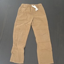 Cat Jack Boys Beige Solid Straight Pants Pull-On Drawstring Elastic Waist 8