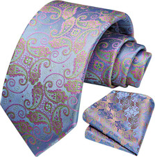 Ties for Men Paisley Tie and Pocket Square Woven Classic Floral Mens Ties Handke