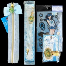 Sun-Star Sailor Moon Mercury Lote Estacionario Lápiz Cinta Pluma Soporte Pegatina