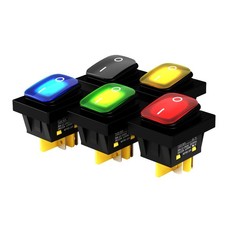 5Pcs 4 Pin Boat Marine Waterproof On Off DPST Rocker Switch Toggle Switch 30A...