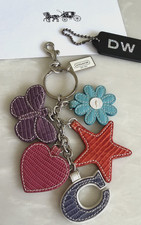 COACH OVERSIZED LEATHER CLUSTER BUTTERFLY, HEART FLOWER, "C" CHARMS FOB SF1K02