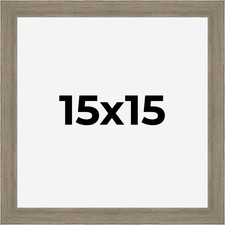 15x15 Frame Gray Barnwood Picture Frame Modern Photo Frame UV Acrylic, Acid Free