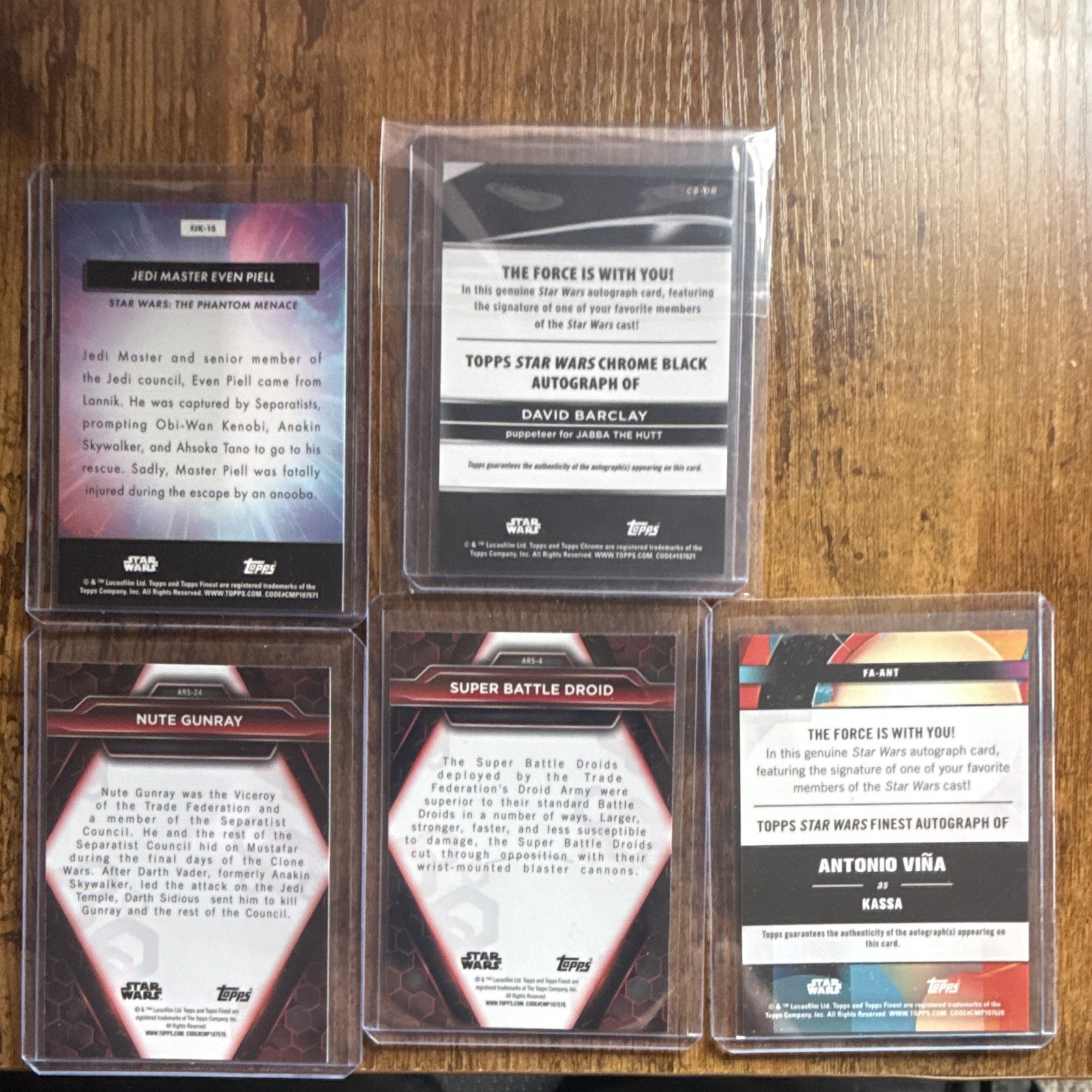 Topps Star Wars Finest/Chrome Black 5-Card Lot Hard Signed Autos Jabba Kassa view 7