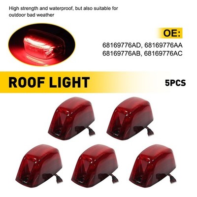 5pcs Roof Rear Marker Red Lights For 14-2023 Dodge RAM Promaster 1500 2500 3500