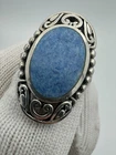 Vintage Adventurine & Sterling Silver Shield Ring Band