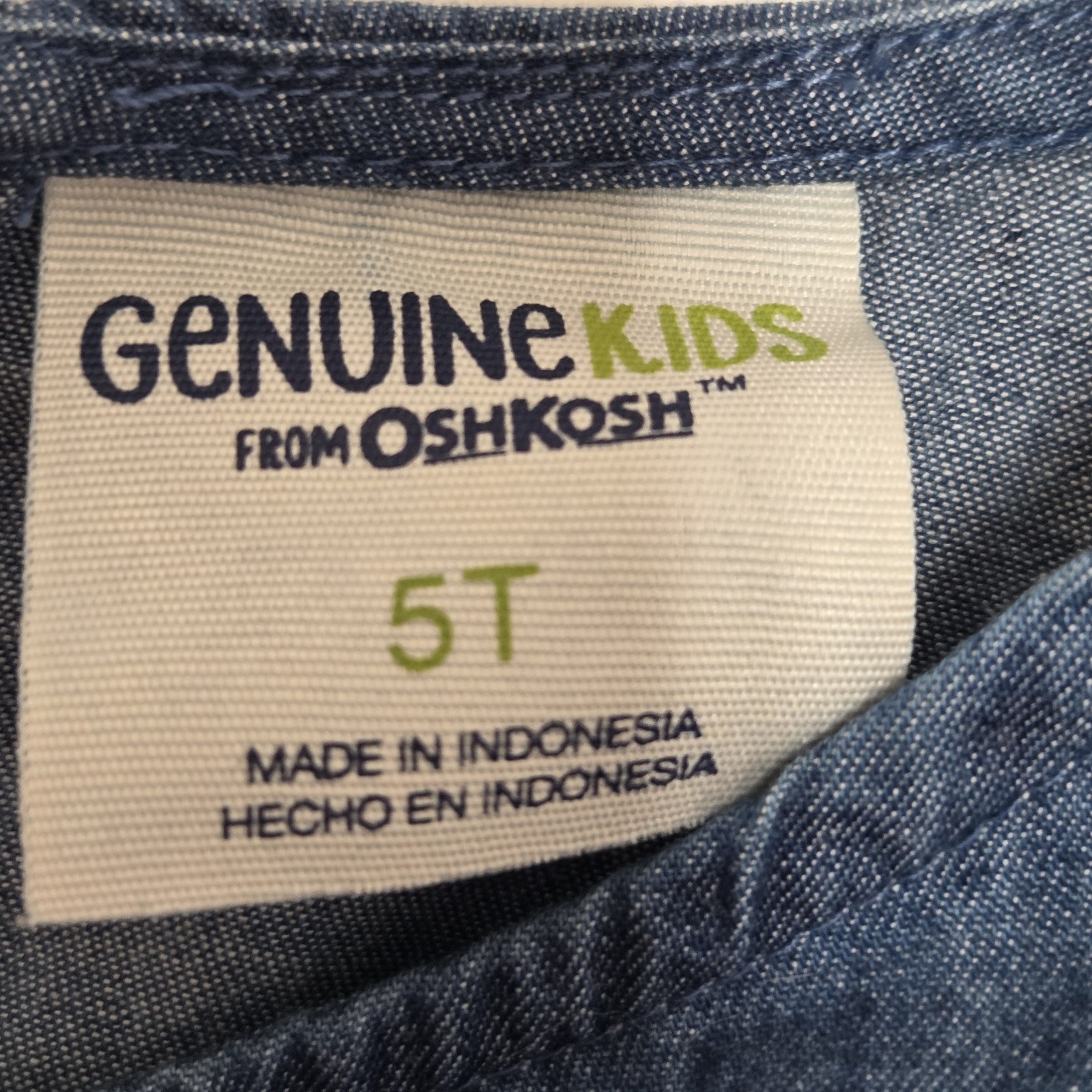 ✨ Genuine Kids By OshKosh • Girls Denim Top • Short Sleeve • Blue Chambray • 5T✨ image 6