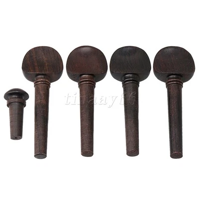 4x Violin Tuning Pegs with Endpin Part Black Violin Fine Tuners Pegs Replacement - image 1 of 2
