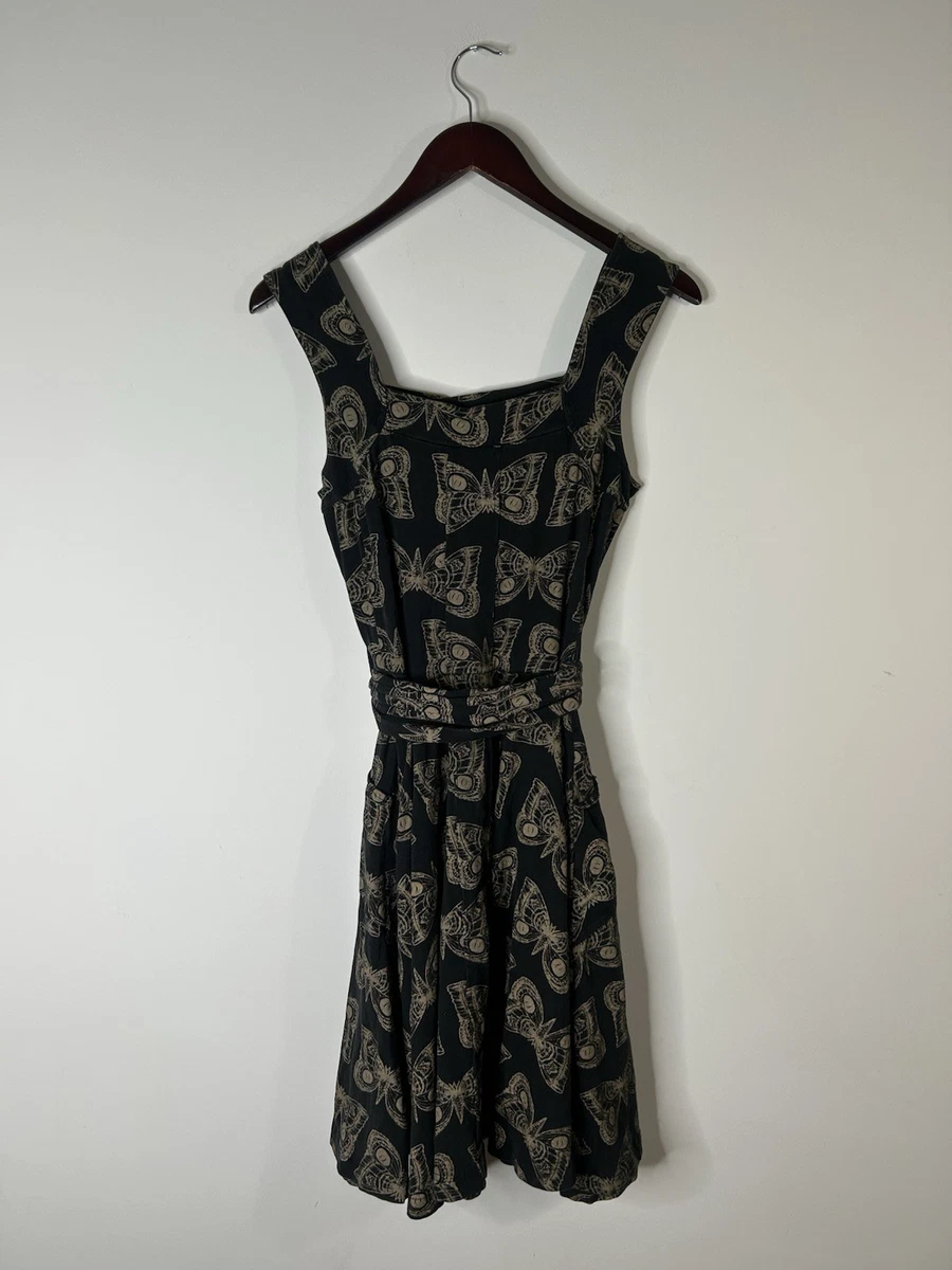 fashion nova formal dresses short Witchy Gothic Nature Moth Butterfly Print Dress Black main image 0