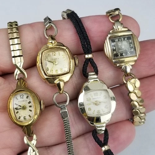 vintage ladies watch lot x4 Gruen Verithin Precision Benrus Timex Frontenac
