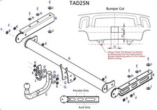 Towtrust Fixed Swan Neck Towbar For Porsche Macan SUV 2014 On+13 Pin Wiring Kit