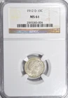1912-D BARBER DIME ~ SHARP STRIKE NGC MS61!