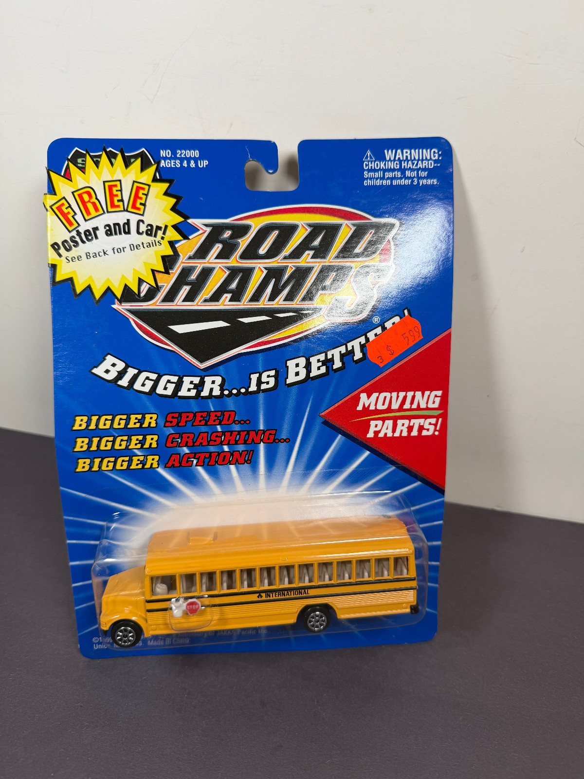 Road Champs Yellow SCHOOL BUS 1999 Jakks Pacific Die Cast Ve