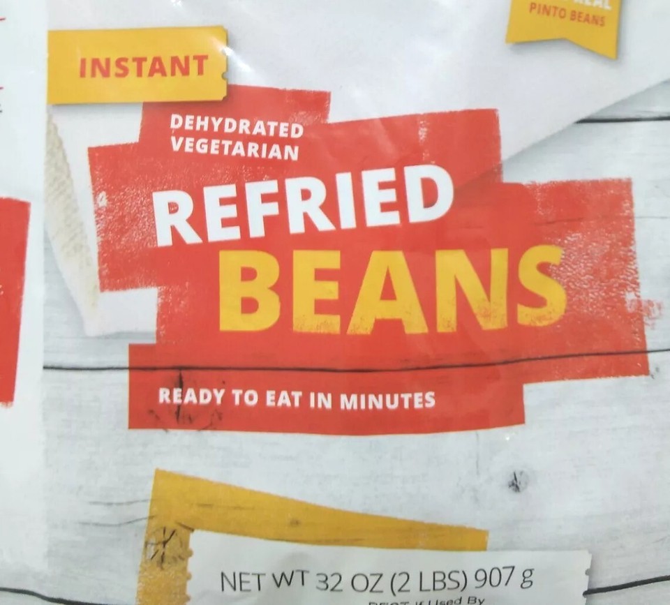 Lot Of 2 Dehydrated Instant Refried Beans Frijoles Refritos 32 Oz, NEW