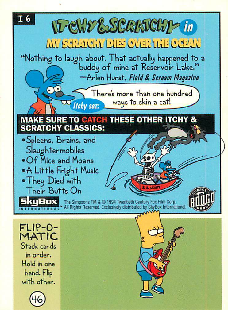 ITCHY & SCRATCHY 1994 Skybox The Simpsons Series 2 MY SCRATCHY