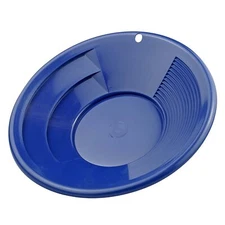 Blue 10 Inch Gold Mining Pan for Gold Prospecting 2 Riffle Types