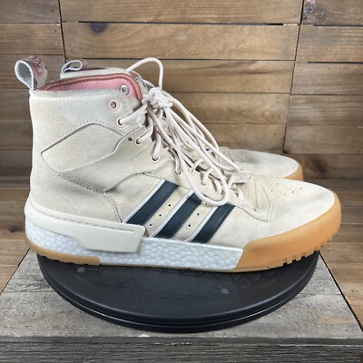 Adidas Mens Size 11 Rivalry RM x Eric Emanuel Linen High Top Lace Up Sneakers