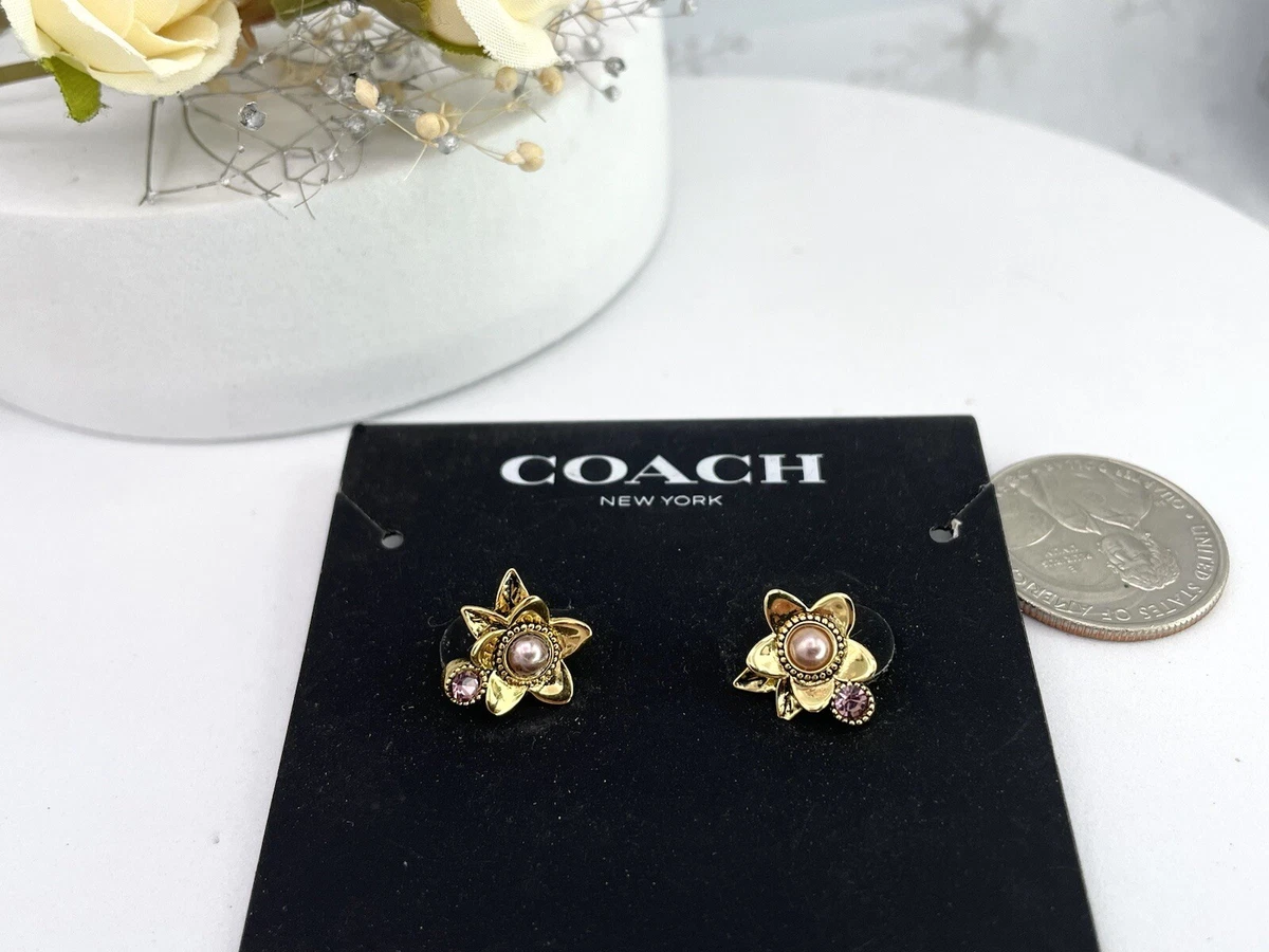 Coach flower earrings deals