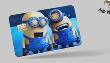 The Minions  , 2 pc credit card skin & DEBIT CARD,TROLLEY & GYM,STICKER