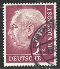 Germany, Scott #721, 3m Pres Theodor Heuss, Used