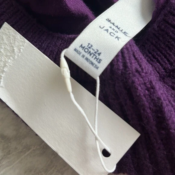 NWT Janie and jack purple beret hat 12-24 months - Image 3 of 3