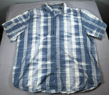 Tommy Bahama Shirt Mens XL Who Got Ikat Blue White Cotton Silk Blend