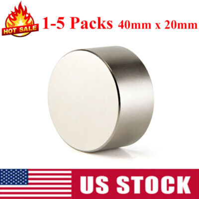 1/5PCS Large 40mm x 20mm Neodymium Rare Earth Magnet Big Super Strong Huge N52