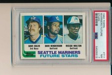 DAVE HENDERSON SEATTLE MARINERS FUTURE STARS Rookie 1982 TOPPS #711 PSA 7 CARD. rookie card picture