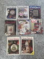 Cross Stitch Quick,For The Love Misc 1986-1991, Lot of 8 Magazines Patterns