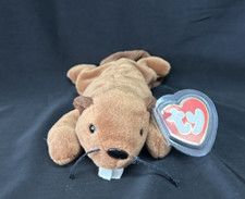 Bucky The Beaver Beanie Baby - 3rd Gen HT 2nd Gen TT