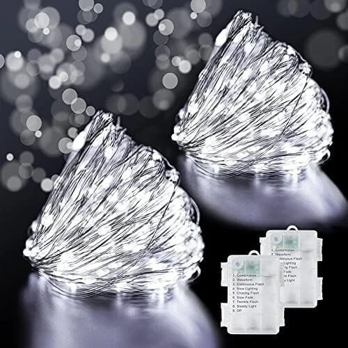 12 pack led fairy lights battery shop operated string lights waterproof silver wire