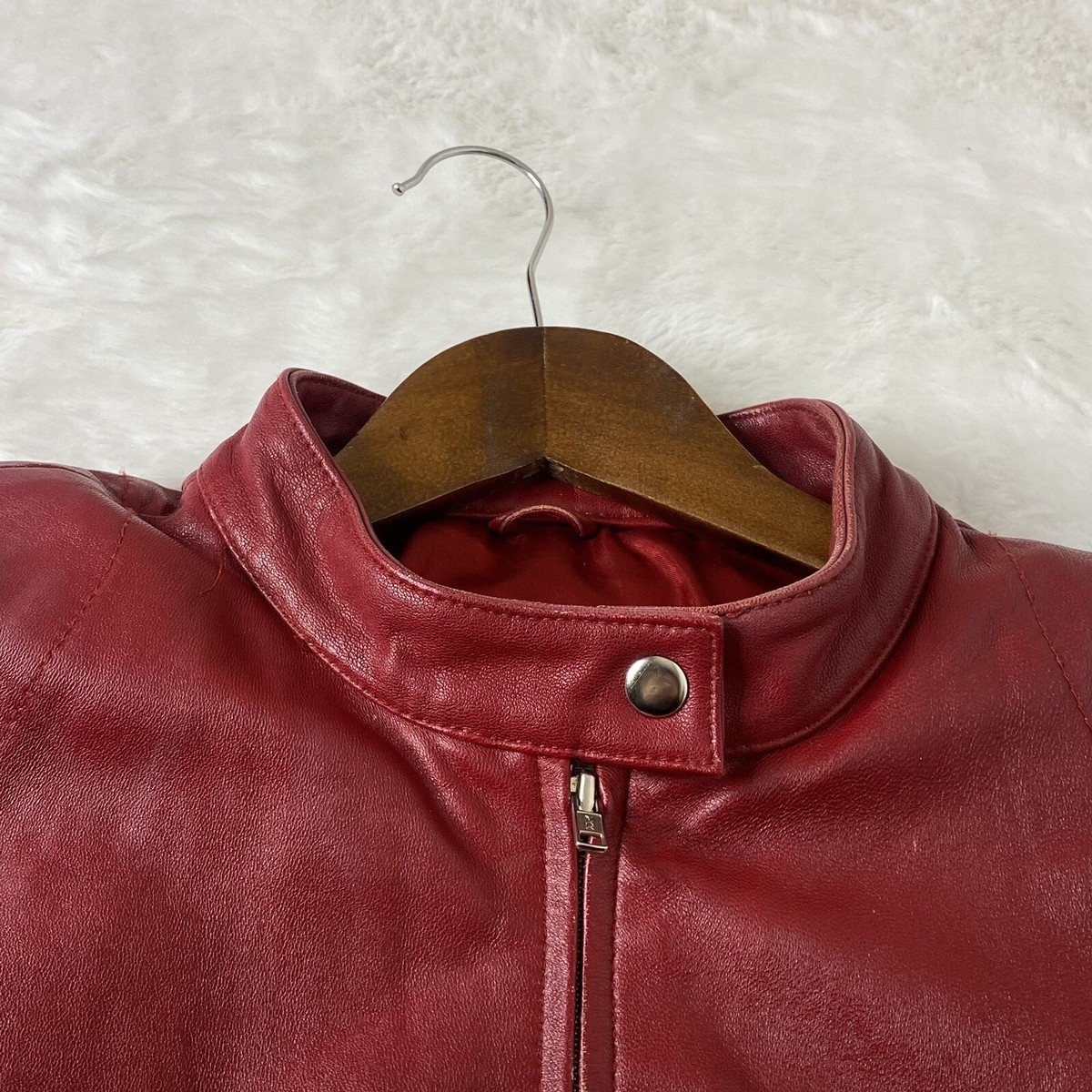 Vintage Wilsons Maxima Leather Red Cream Moto Cafe Racer Jacket