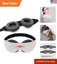 Ultra-Lightweight Blackout Sleep Mask for Deep, Restful Sleep - Adjustable Fit