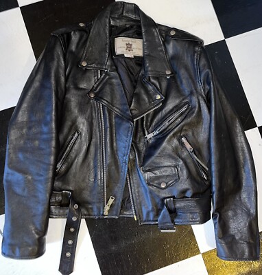 Vintage LG Leather Gold Black Jacket 80s Moto Punk Rocker 40 Vintage LG Leather Gold Black Jacket 80s Moto Punk Rocker 40